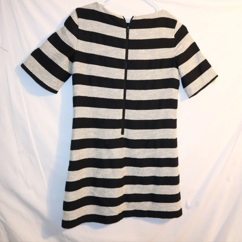 Alice & Olivia Mini Dress Black White Stripes Size 0 - Picture 7 of 13